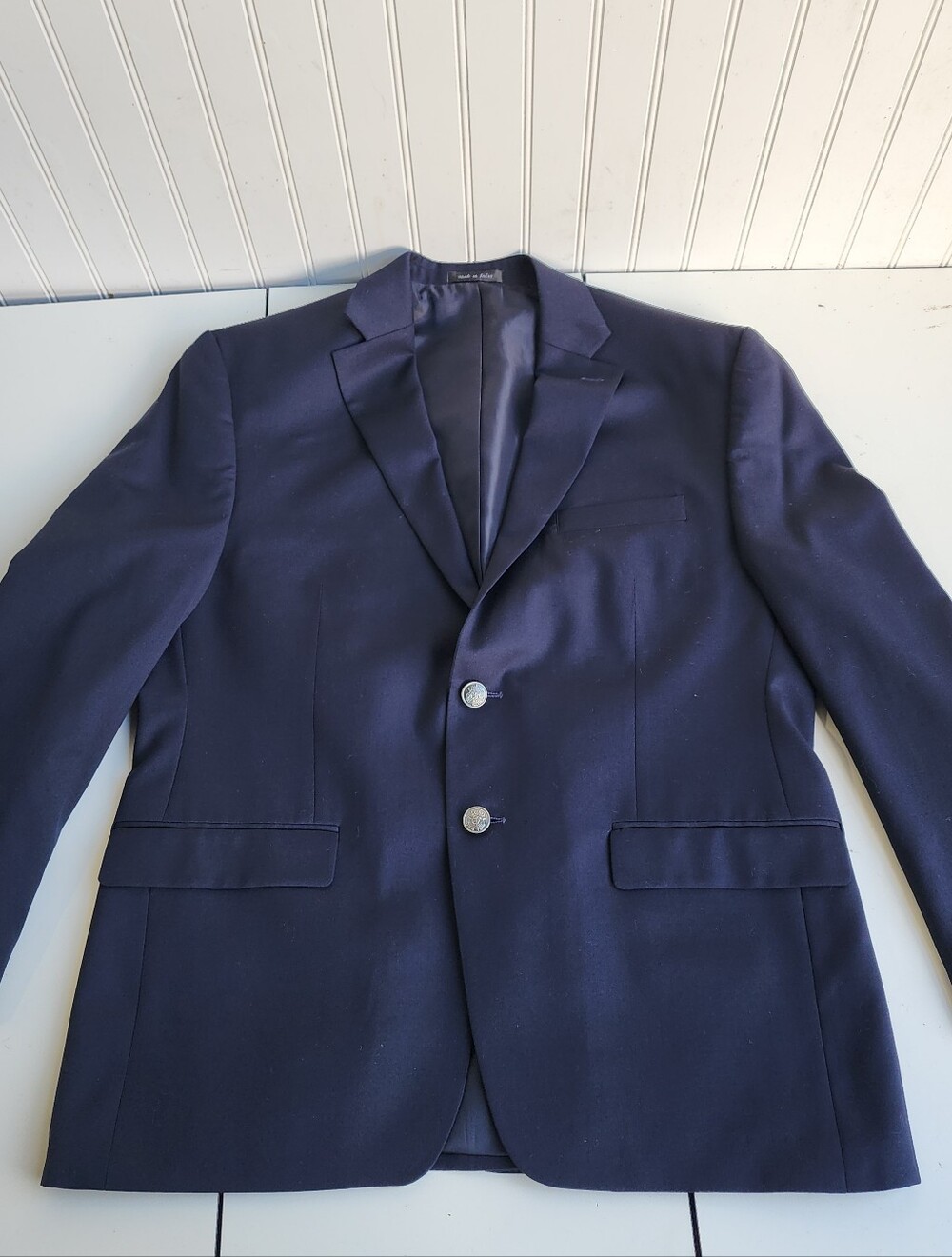 Michael Kors Mens Navy Blue Stretch Classic Fit Suit Jacket Blazer Wool 42S